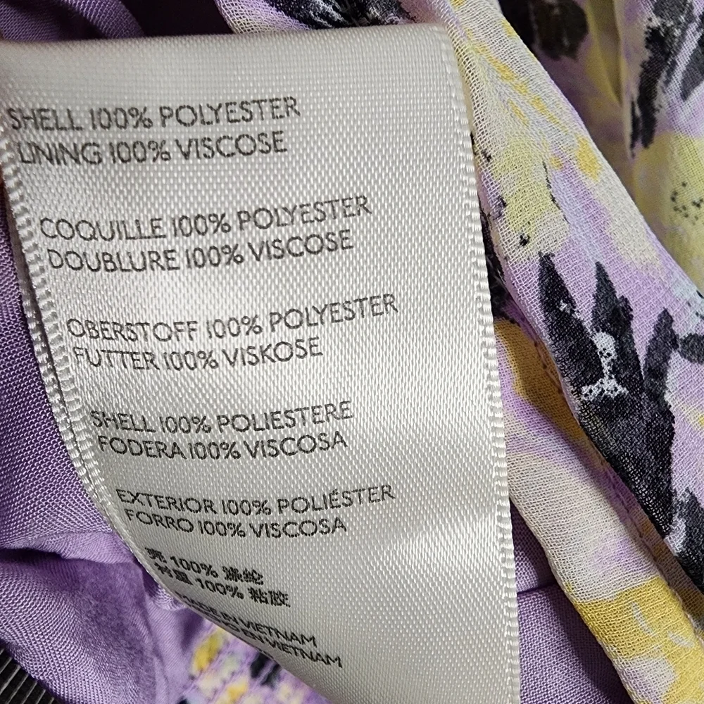 New With Tags Free People Mabel Printed Blouse Long Sleeve Lilac Combo Top XS